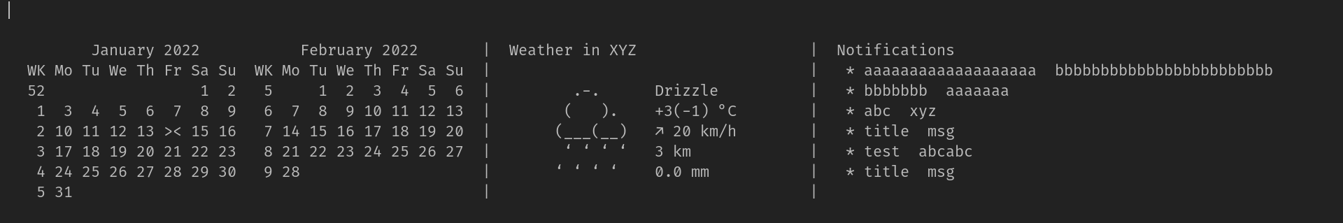 screenshot of my infopanel